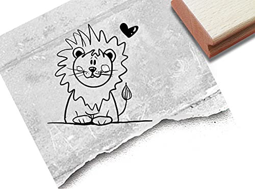 Stempel Tierstempel Löwe - Kinderstempel Kita Kinderzimmer Schule Einschulung Geschenk für Kinder Basteln Deko Scrapbook Bullet Stamp - zAcheR-fineT