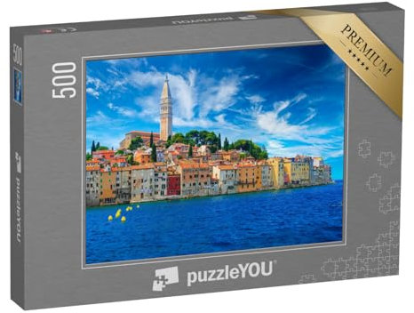 puzzleYOU: Puzzle 500 Teile „Bezaubernder Blick auf Rovinj an der kroatischen Adria“ – aus der Puzzle-Kollektion Kroatien