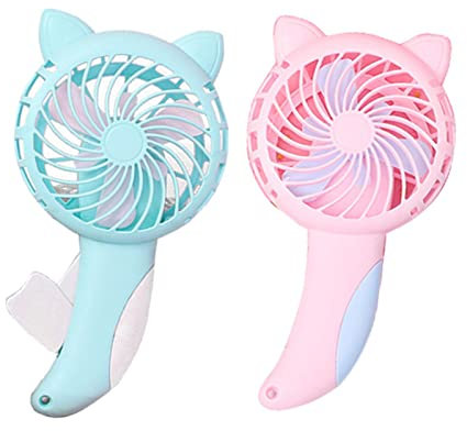 Manuelle Presse Lüfter,Handventilator Katze Cartoon Fan - Hand Persönlicher Schüler Fan Kinder Handpresse Manueller Fan Neuartiges Spielzeug für Jungen und Mädchen im Freien