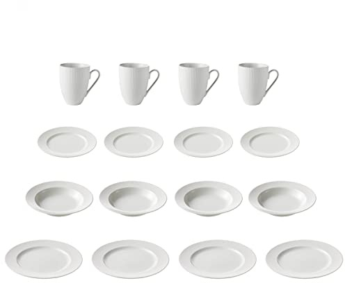 Aida Groovy DINNERSET 16 Stück – Weiß (88329)