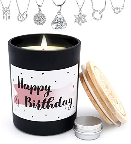 *Alster Herz* Happy Birthday, Sojawachs Duftkerze im Glas mit Spruch, Schmuckkerze als Geschenk, liebevolle Geschenkidee für Familile Freundin Freund (Schwarz)