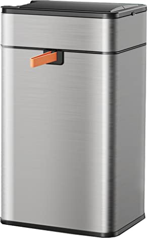 Poubelle Automatique Sans Contact, Poubelle Cuisine En Acier Inoxydable Avec Couvercle À Fermeture Douce, Poubelle À Détecteur De Mouvement Pour Le Salon, La Chambre ( Color : /Silver , Size : 25L )
