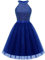 Dressystar Damen Pailletten Kleid Kurz Elegant Neckholder Cocktailkleid Abschlussballkleid Royalblau L
