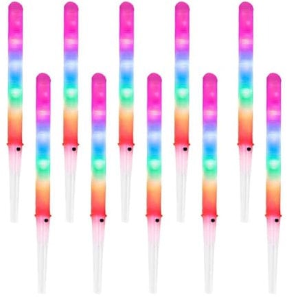 Wokii LED Glowing Candy Floss Sticks Cotton Candy Cones Reusable Glow Stick Colorful Cotton Candy Sticks for All Type Cotton Candy Machine