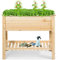 GOPLUS Carré Potager sur Pieds, Lit Surélevé de Jardin en Bois avec Étagère pour Légumes, Herbes, Fleurs, pour Jardin, Terrasse, Balcon, Charge 80kg(91,5 x 40,5 x 80,5 CM)