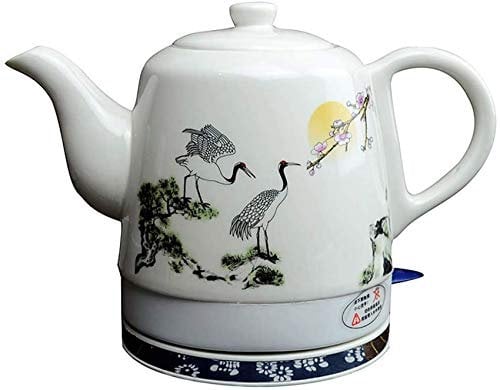 RBUDSPOLF Electric Kettle Ceramic Kettle Teapot-Retro 1 L Jug, 1350W Water Fast Removable Base, Boil Dryion