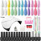 VANREESA Gel Nail Polish Set with 36W LED U V Nail Lamp, 31 Pcs Gel Nail Kit with Base and Top Coat Purple Pink White Blue Green Gels Polish Set Nails Art Gifts for Women DIY at Home