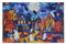 Halloween Village Night Blue Puzzles Stabile 2 mm Puzzleteile für Erwachsene und Jugendliche, fertige Größe 74,9 x 50 cm