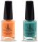 (2Pcs Set) Henna Infused Halal Nail Polish Permeable Nail Polish Vegan Long lasting Nail polish (Aqua, Amber)
