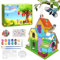 DIY Birdhouse Kit, Wooden 4 Rooms Bird House Arts Crafts with Paint for Kids Ages 5-8 8-12,Buildable DIY Villa Birdhouse Crafts Kits for Boys Girls Summer Arts Craft Projects, Boy Girl Gift Christmas