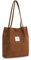 YZROHYI Stoff Tragetasche Cord Groß, Tasche Shopper Umhängetasche Stoff,Stofftasche zum Umhängen,Canvas Shoulder Bag,Beuteltasche Damen Tote Bag,Schultertasche Schule Handtasche Arbeit - Braun