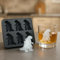 Eiswürfelform mit Trichter 3D Monster-Filmen, lustige Silikonformen für Cocktails, Bourbon, Whisky, Brandy und Geschenke für Männer, schöne schwarze Eiswürfelform (Schwarz)