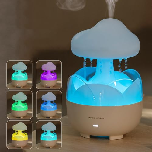 Luftbefeuchter,Raindrop Wolkendiffusor für ätherisches Öl,Aroma Diffuser Luftbefeuchter Schlafzimmer Fernbedienung ätherisches Öl Luftbefeuchter