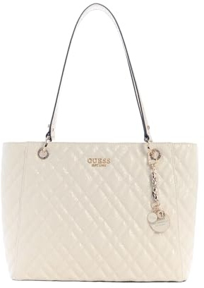 GUESS Schultertasche Isemay Noel Tote Cream White creme
