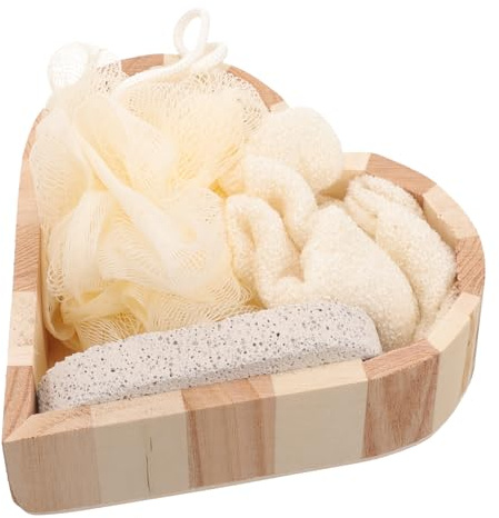 DECHOUS Herzförmiges Bade schrubbset für Dusche und Spa Sanftes Peeling Wiederverwendbar Hautfreundliches Material für Körperpflege und Entspannendes Badeerlebnis zu Hause