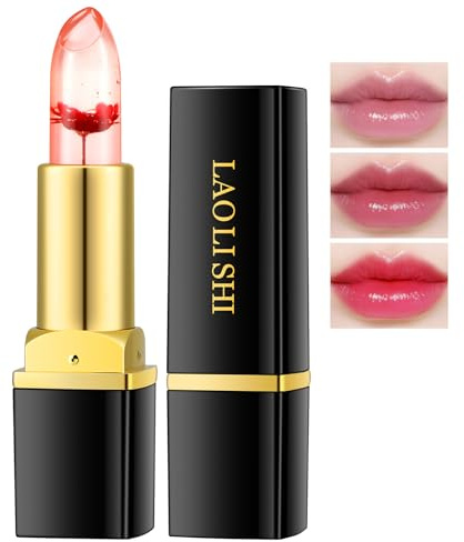 AOOHA Crystal Flower Jelly Lippenstift,Thermoaktiver Lip Balm,Farbwechselnder Lippenstift für Damen,Feuchtigkeitsspendend Lippenstifte,Aqua Jelly Colour Changing Lipstick