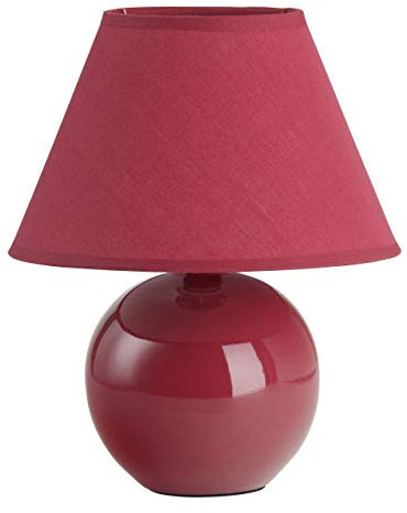 Brilliant Primo Tischleuchte mit Stoffschirm - Tischlampe für das Wohnzimmer in rot - ideal als Nachttischlampe für das Schlafzimmer - mit E14-Fassung und Schalter - für LED-Leuchtmittel geeignet