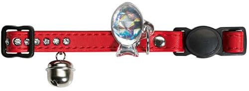 HUNTER MODERN ART LUXUS Katzenhalsband, Kunstleder, Strasssteine, Sicherheitsverschluss, rot