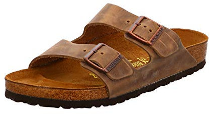 BIRKENSTOCK Classic Arizona Leder, Unisex-Erwachsene Pantoletten, Braun (Tabacco Brown), 37 EU