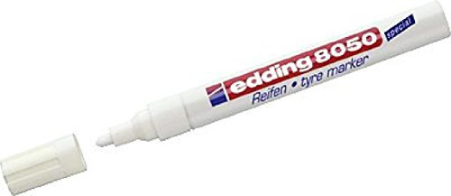 Edding 8050 weiß 10pièce (S) Permanentmarker, – Permanentmarkern (weiß, blau, rot, weiß, 4 mm, 10 Stück (S))