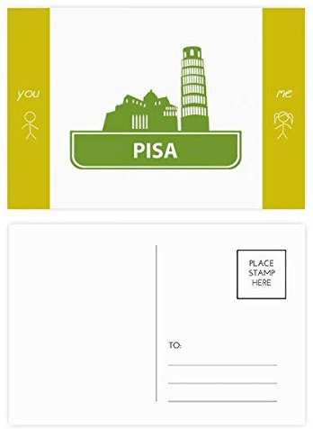 DIYthinker Pisa, Italien, Grün Zeichen-Muster-Freund Postkartenset dankt Karte Mailing Side 20pcs 5.7 Zoll x 3.8 Zoll Mehrfarbig
