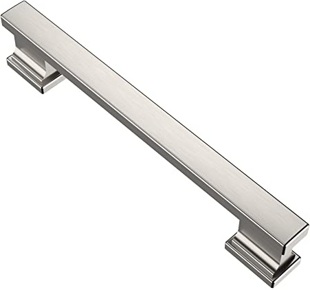 Alzassbg Ylife AL3061 Schubladengriff, gebürstetes Nickel, 155 mm, modernes Schubladengriff, 128 mm, Lochmitte, Silber, AL3061SN