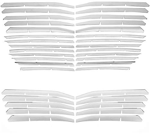 Viviance Acier Inoxydable Grille De Couverture Inférieure Garniture De La Bande De Chrome pour Peug-eot 3008 GT 2016 2017 2018 2019 2020 5008 GT 2017 2018 2019 2020-26Pcs