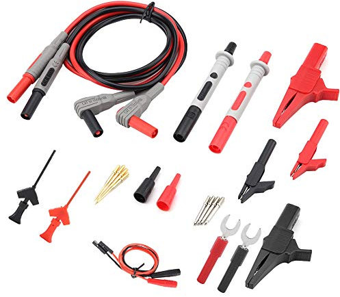 Messleitung, 22-in-1 Multimeter Messspitzen Kabel Set, P1300D Elektronische Digitalmultimeter-Messleitungen mit Krokodilklemmen Austauschbare Messspitzen