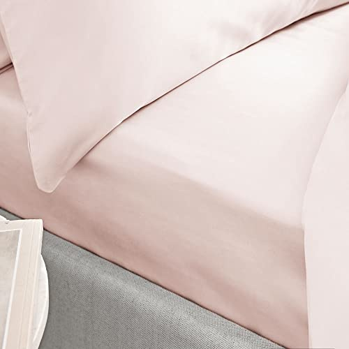 Bianca 400 Thread Count Cotton Sateen Super King Fitted Sheet Blush Pink
