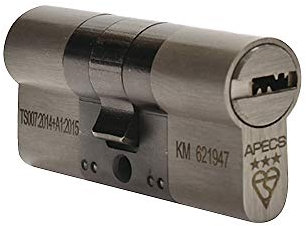 APECS 3 Star High Security Euro Cylinder Lock - Sold Secure Diamond Grade (35mm/35mm, Brushed Satin Nickel)