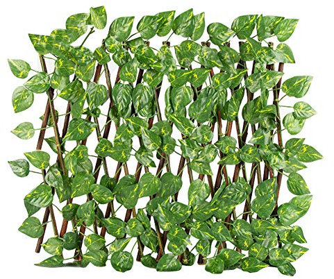 Clôture feuillue extensible rétractable - Clôture de plantes artificielles extensible - Protection UV - Pour jardin