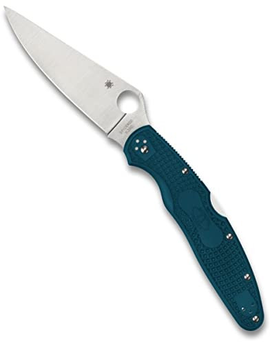 Spyderco Signature Series Police 4 Messer mit 11,1 cm K390 Edelstahlklinge und leichtem FRN Blue Griff - PlainEdge - C07FP4K390
