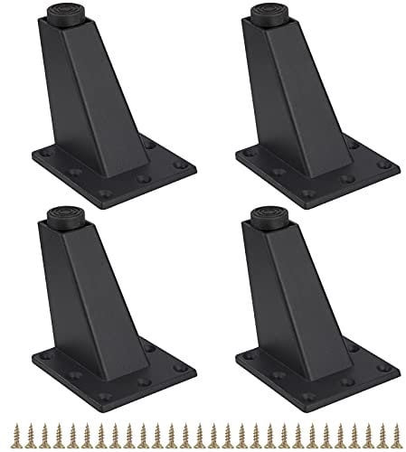 Patas para Muebles Patas de Mesa Triangulares Pies Ajustables de Aleación de Aluminio con Tornillos para Sofá Mueble de TV 4 Piezas