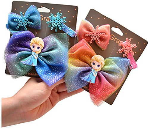 La Reine des neiges Pinces à cheveux pour filles Accessoires à cheveux Nœud Paillettes Barrettes Accessoires à cheveux Flocon de neige (n°3)
