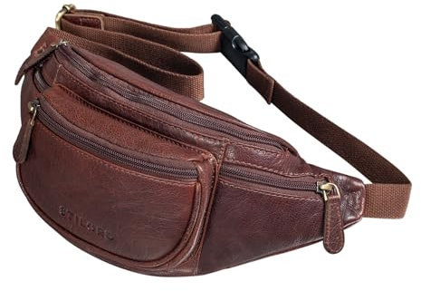 STILORD 'Eliah' Vintage Gürteltasche aus Leder - Perfekt für Reisen, Festivals und Outdoor - Unisex Bauchtasche für Handy und Kamera, Farbe:maraska - Dunkelbraun