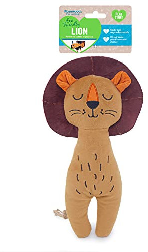 Rosewood Eco Friendly Plush Lion Dog Toy with Squeaker