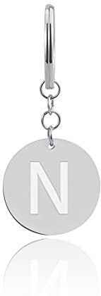 GD GOOD.designs Schlüsselanhänger Buchstabe N mit Einkaufswagenchip - Personalisierter Anhänger mit Gravur - Einkaufswagenchip aus Edelstahl Silber - Valentinstag-Geschenk für Sie und Ihn
