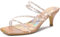Allegra K Women's Rhinestone Strappy Kitten Heels Slide Sandals, Rose Gold, 6.5 UK