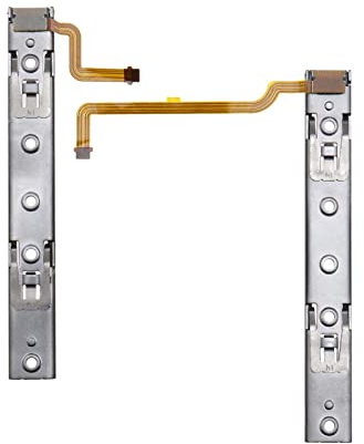 eMagTech 1 Paar Konsolenschienen Slider Reparaturteile Ersatz rechts und Links Gleitschiene mit Flexkabel Fix-Teil kompatibel mit Nintendo Switch Konsole NS