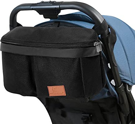 Kinderwagentasche Organizer Kinderwagen Buggy Tasche Baby Universale Multifunktionale Aufbewahrungstasche (schwarz(33X7.5X16CM))