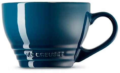 Le Creuset Große Cappuccino Tasse aus Steinzeug, 400 ml, Deep Teal, 70304406420002