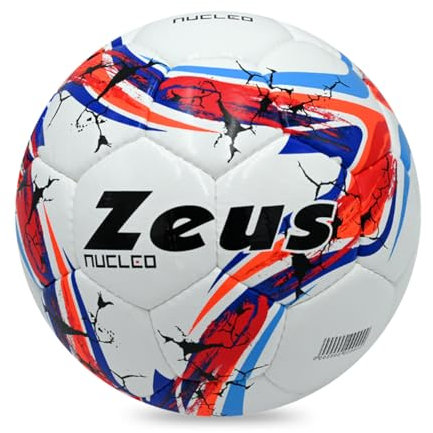 Pallone da Calcio Nucleo x Zeus - Resistente, Alta Visibilità e Design Accattivante per Allenamenti e Partite Calcio Calcetto Vari Colori (BIANCO-ARANCIO FLUO-ROYAL, N.4)