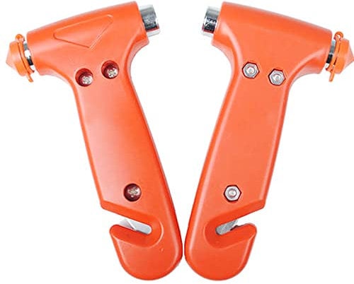 SHULLIN 2 Stück Auto Notfallhammer Sicherheitsgurtschneider Fluchtwerkzeug Fenster Nothammer Multifunktions Fensterhammer Fensterstanzer Emergency Escape Survival Tool fürs Auto Bus PKW LKW(Orange)