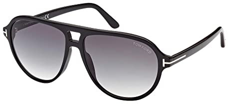 Tom Ford Occhiali da Sole JEFFREY FT 0932 SHINY BLACK/SMOKE SHADED 59/14/145 uomo