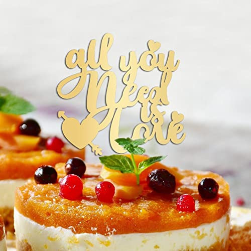 All You Need Is Love Cake Topper Gold Mr & Mrs Cake Topper Customize Rustic Bride & Groom Cake Topper For Wedding Bridal Shower Party Supplies Engagement Gifts For Couple 15cm