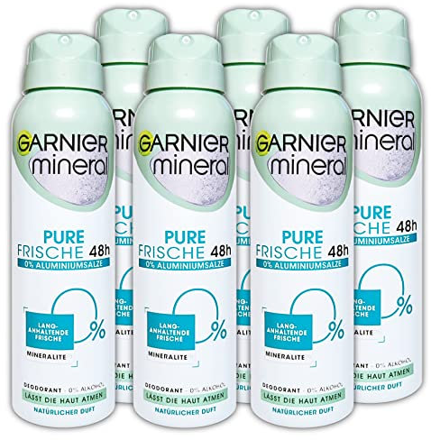 6 er Pack Garnier Mineral Pure Frische Natürlicher Duft 6 x 150 ml