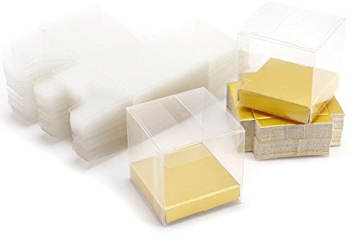 50 Stück Kleine Transparente Geschenkschachtel PET-Boxen, Hochzeit Gastgeschenk Box Taufe Geschenkboxen Mini Durchsichtig Schachteln (5x5x5cm)