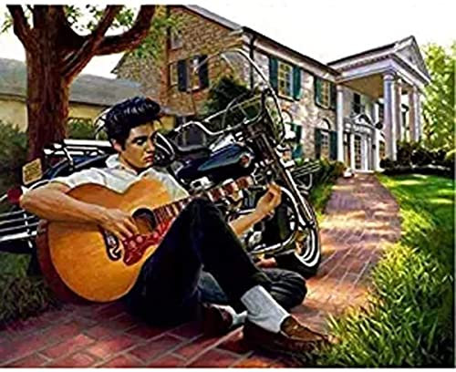 DVBQQWE 5D Diamond Art Kits für Aduts, Elvis Diamond Painting für Kinder, Full Drill Kreuzstich Kits für Anfänger, Wandkunst 30,5 x 40,6 cm