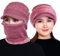 Rayson Cagoule Femme Hiver Tricoté Chaud Bonnet avec Cache Cou Doublé Polaire Unisexe Balaclava pour Ski Sports de Plein Air(Rose)