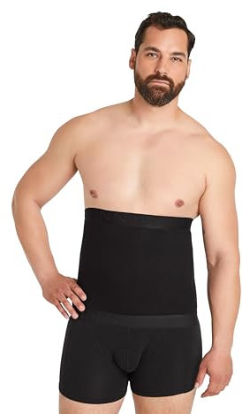 FINN Bauchweggürtel Herren – Figurformende Shapewear Bauchbinde – Starker Body Shaper mit Bauchweg Effekt – Miedergürtel und Korsett Alternative für Männer Schwarz XXL